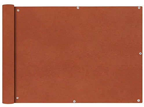 Balkonsichtschutz, Balkon Sichtschutz Wetterfest Balkonverkleidung Balkonabdeckung Balkonbespannung UV-Schutz Oxfordgewebe Wasserdicht, 75x400 cm Terracotta