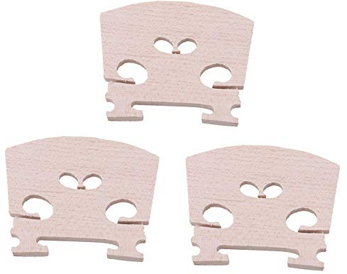 Bstinay 4/4 Full Size Violin Fiddle Bridge Burlywood Pack of 3 Wood Color 50x40x6mm
