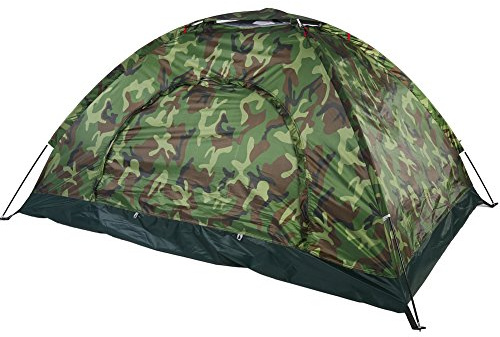 Camping Zelt, 2 Personen tragbare Outdoor-Camouflage UV-Schutz wasserdicht Rucksack Zelt 2 PersonsTent für Camping Wandern einfache Lagerung