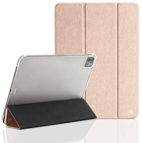 Hama Hülle für iPad Pro 2020 12.9 Zoll (aufklappbares Case für Apple Tablet, Schutz-Hülle mit Standfunktion, transparente Rückseite, magnetisches Cover mit Auto Wake/Sleep Funktion) rosa