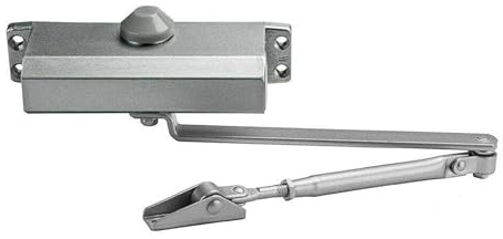 Hydraulischer Türschließer Torschließer in 3 Farben und 4 Varianten, auch in der 90° Haltefunktion auswählbar (bis 65kg mit 90° Haltefunktion, Silber)