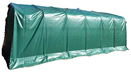 AMBISPHERE Garagenzelt Festzelt Hochwertiges Lagerzelt mit 550g/m² PVC Plane und Stahlrohrkonstruktion UV-Resistente und feuerhemmende Zeltgarage in Grün 5 Jahre Garantie