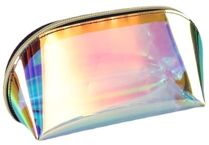 mciskin Holografische Make-up-Tasche, Kosmetiktasche, tragbar, wasserdicht, Kulturbeutel, schillernd, Kosmetiktasche, Make-up-Organizer für Frauen und Mädchen, transparente Kosmetiktasche, mix