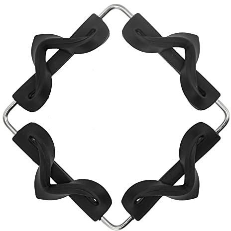 Kuuleyn Mantel Individual, Soporte para ollas Calientes de Acero Inoxidable, tapetes para tazones de Aislamiento térmico, Almohadilla de Mesa Plegable, vajilla, Mantel para sartenes(Negro)