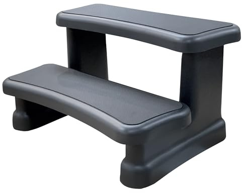 CANADIAN SPA CO. Escalera universal para jacuzzis, 2 escalones, 28.35 x 20.06 x 15.75 pulgadas de alto, piscina de ayuda de entrada, antideslizante y portátil, accesorios de bañera de hidromasaje y
