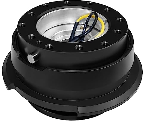 Acclcors Kit de blocage rapide universel pour volant 6 trous Snap Off Boss pour course / rallye / sport automobile (Gen 2.5 noir)