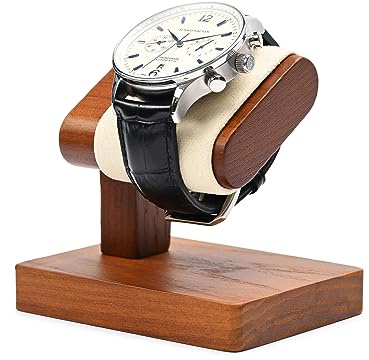 Woodten Solid Wood Single Watch Display Stand for Men Jewelry Watch Showcase Stand Display (Beige)