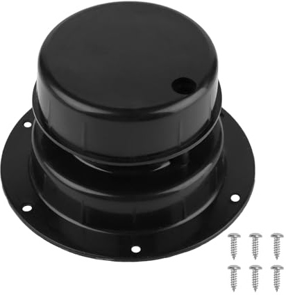 RV Roof Vent Cover, RV Plumbing Vent Cap Plastic RV Roof Vent Cover Replacement for RV Trailer Camper Motorhome RV Sewer Vent Cap Kit, Fits 1 to 2 3/8 Inch Pipe (Black)