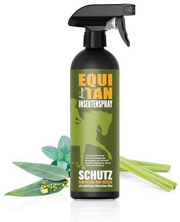 florage EQUITAN Insektenspray 500ml, Natürlicher Schutz für Pferde und Reiter, Effektiv gegen Fliegen, Mücken, Bremsen, Zecken usw., Wirkung durch Ätherische Öle, Vegan, 500ml