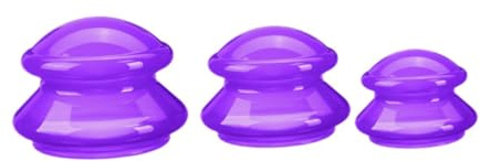 Generic Juego de ventosas de silicona para masaje con ventosa de 3 piezas para espalda, Violeta