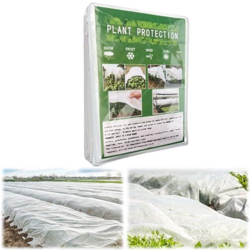 2x5m Telo Antigelo Orticoltura Pesante Bianco, 35gsm Coperta Piante in Tessuto Non Tessuto Riutilizzabile, Cappuccio Protezione Ortaggi Inverno per Giardino Uccelli Insetti