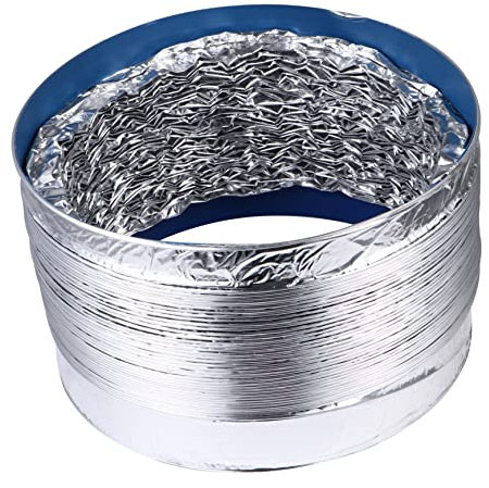 jojofuny 1.5m Kitchen Range Hood Exhaust Aluminum Foil Flexible Air Duct Vent Hose Flame Retardant Leakproof
