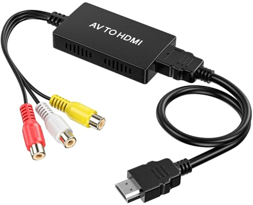 NEUTYPECHIC Auf HDMI Adapter HD Konvertierung, Adapter Stabile Übertragung, AV to HDMI Converter Plug and Play, Geeignet für Heimkino, Gaming, Unterricht und Konferenz
