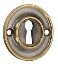 Infinity Decor Rosace de serrure de porte standard fine en laiton massif 42 mm – Idéal pour les portes extérieures avant (laiton vieilli)