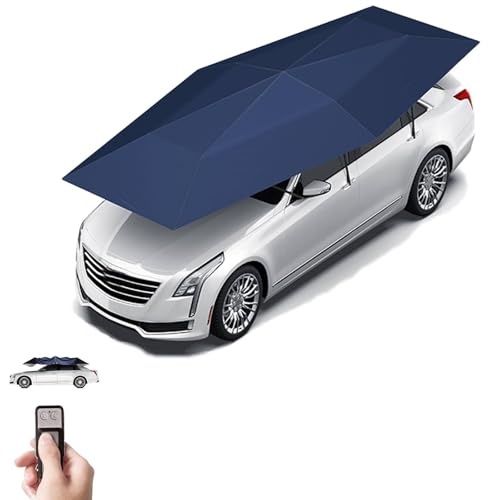 LMYYDES Fully-Automatic Carport, Universal Car Tent Movable Carport, Fully Automatic Car Cover Umbrella Tent ，Portable Retractable Car Shelter 4.2m