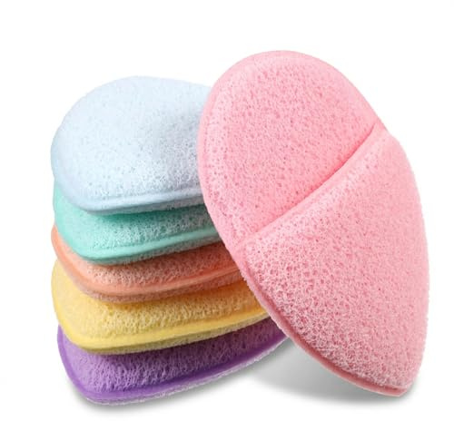 6 st ansiktssvampar för rengöring, återanvändbara exfolierande ansiktssvampar färgglada ansiktssvampar för att tvätta ansikts- och sminkborttagare exfolierande dynor för daglig rengöring