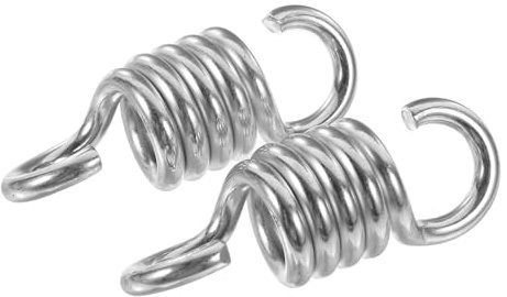 Federn für Hängesessel 2 Stück Verzinkt für Outdoor Schaukeln | Galvanisiertes Eisen, Silberne Ausführung, Dämpft Stöße und Trägt Zuverlässig, für Sanftes Schwingen Draußen