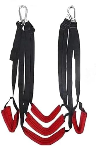 Juguetes eróticos para pareja Swing puerta sexual parejas SM Bondage esposas sexuales eróticas mujer hombre amor Swing juegos eróticos Swing sexual ajustable cuero (negro)