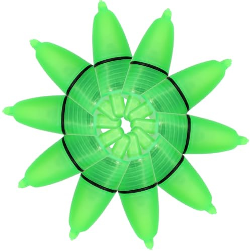 DIYEAH 20 Stück Grüne Angel Glöckchen aus Kunststoff Multifunktionale Bissanzeiger mit Hoher Helligkeit für Angelruten Am See und Fluss