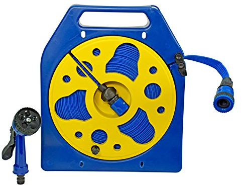 Yachticon Enrouleur Cassette avec Tuyau Plat 15 m pour Camping et Bateau