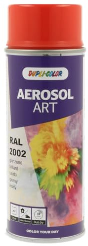 DUPLI-COLOR AEROSOL ART RAL 2002 blutorange glänzend 400 ml, Spraylack für vielseitigen Einsatz, schnelltrocknend, hohe Deckkraft, für Innen- und Außenbereiche geeignet