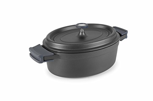 LACOR 25933 - Casserole Ovale en Aluminium coulé 26x20 cm - Noir