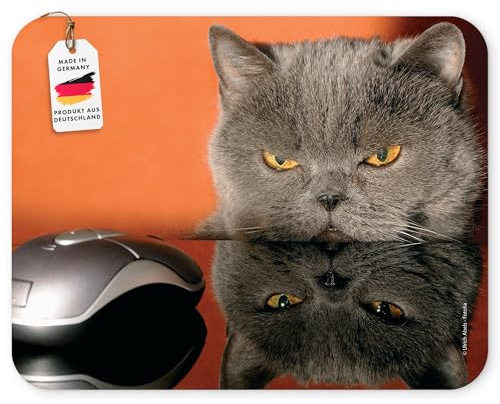Edition Colibri Mauspad Grumpy Cat – 24 x 19 cm | Lustiges Katze Motiv | Spezialkautschuk, rutschfeste Unterseite, witziges Bürogeschenk
