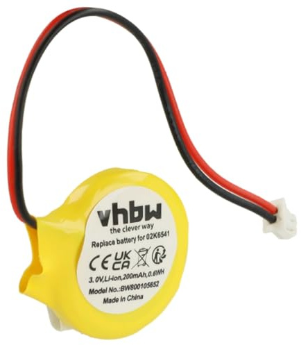 vhbw BIOS-Batterie kompatibel mit IBM ThinkPad R61, ThinkPad R61e, ThinkPad R61i, ThinkPad X30 Computer Notebook (200 mAh, 3 V, Li-Ion)