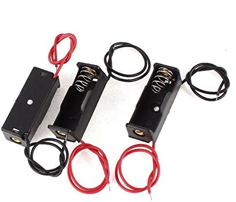 sourcing map 3 Stück Ersatz-Doppelkabel 1 x 23A 12V Schwarz | Batteriefachhalter
