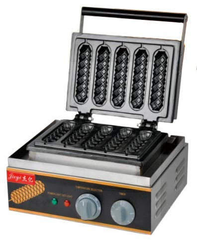 Hanchen Gewerbliche Nutzung Waffel Stick Maker Aluminiumguss Elektrischer Hot Dog Stick Waffle Baker Maker Maschine 5 Stück Y-117 220V