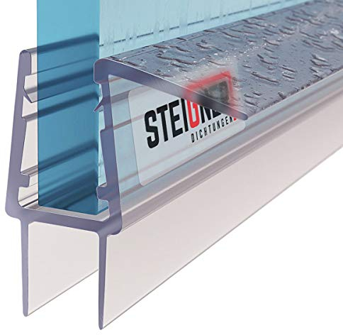 STEIGNER Junta de Ducha, Junta de Sellado, 80 cm, Espesor del Vidrio 10/11mm, Junta Recta PVC, UK20-10