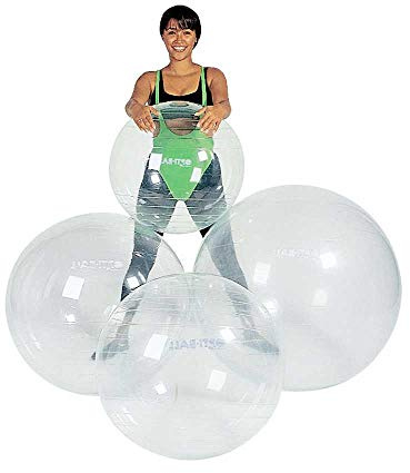 1x transparenter Gymnastikball OPTI von Behrend, Fitnessball Sportball, hochelastisch, 65 cm