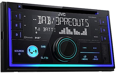 JVC KW-DB93BT Doppel-DIN CD-Receiver mit Digitalradio (DAB+), Bluetooth-Freisprechfunktion und Audiostreaming Schwarz