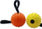 Vivifying Hundeball auf einem Seil, 2 Stück Interaktiver Naturkautschuk Ball Hund zum Apportieren, Fangen, Werfen und Ziehen des Krieges(Orange + Gelb)