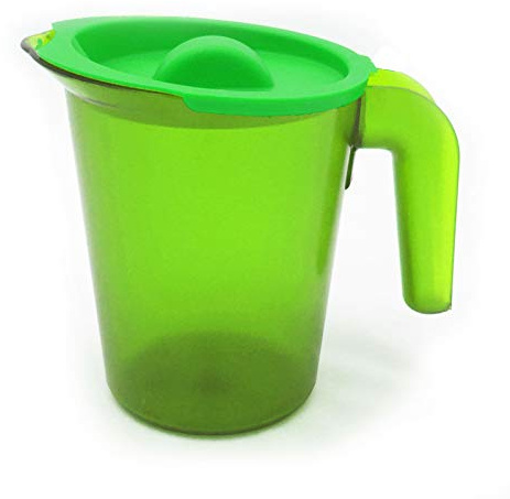 Roltex Small 500ml Frosted Coloured Jug with Lid Unbreakable Plastic (Green)