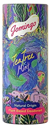 Jomingo Deodorante in Stick Naturale - A Base Vegetale, Vegano - Senza Alluminio - Senza Plastica - Efficace e di Lunga Durata per Adolescenti, Donne e Uomini - Menta dell'albero del tè, 50 g