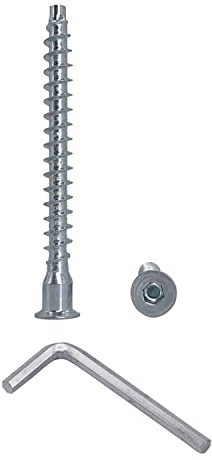 Marcopol Confezione da 70 viti per mobili a testa svasata esagonale interna 7,0 x 70 mm, viti di conferma per legno, zincate, bulloni di fissaggio (70, 7,0 x 70 mm), argento