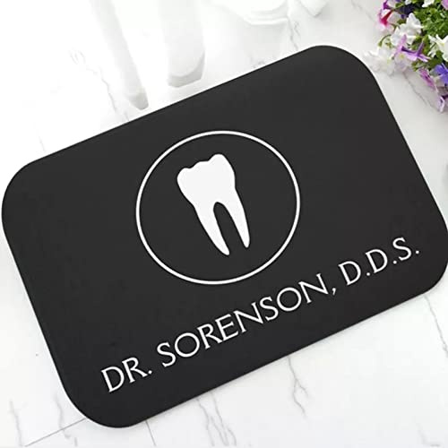 WZXKR Personalisierte Fußmatte edel personalisierte Detail Tür Badematte für Zahnarzt Dental Hygieniker lustige Zahn waschbare Fußmatte Teppich Teppich Wohnkultur Geschenk