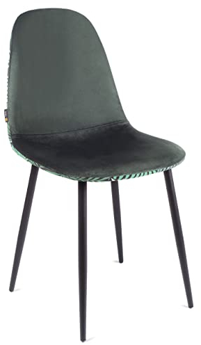 Gold Label Esszimmerstühle Samt | Polsterstuhl mit Metallbeine ​| Küchenstühle | Esstisch Stühle | Schalenstuhl | Samt Stuhl | Fiore (Grün)