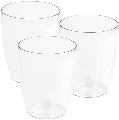 WELL HOME MOBILIARIO & DECORACIÓN 3x Macetero orquídea de plastico Coubi Orchid en color blanco transparente 13,2 (largo) x 13,2 (ancho) x 16 (altura) cm