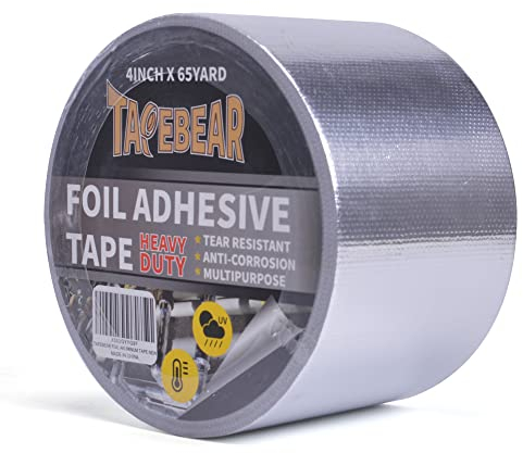 TAPEBEAR Aluminiumband Klebeband Verstärkt Mit Einem Glasgittergewebe Alu Klebeband Metallklebeband Aluband, Hitzebeständiges 80° C ~ 100° C 4inch X 65yard