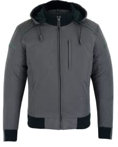 BLACKWILD - Chaqueta de moto para hombre | City Street - Chaqueta protectora con certificado CE | Chaqueta de moto ligera y transpirable para hombre con capucha desmontable, gris, S