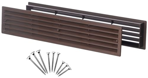 1pz, Griglie di Ventilazione per Porte 450 x 92 mm – Marrone Griglie di Aerazione per Porte Interna - Griglie di Scarico Dell'aria in Plastica Bifacciali con Viti, di Steinberg14