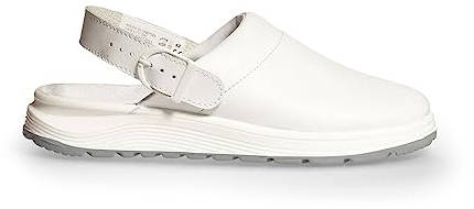 ABEBA 87021 - Unisex Schuhe - ACTIVE Clog SRC - Glattes Design - EU 42 - Weiß - Futtermaterial: Stoff - Mit Schnallenverschluss