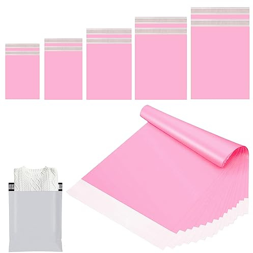 10 Stück Versandtüten für Kleidung Groß,Rosa Versandbeutel,Opake Kuriertasche Versandtaschen Verpackungsbeutel Plastik mit Selbstklebeverschluss,Pakettaschen Poly Kunststoffbeutel für Textilien