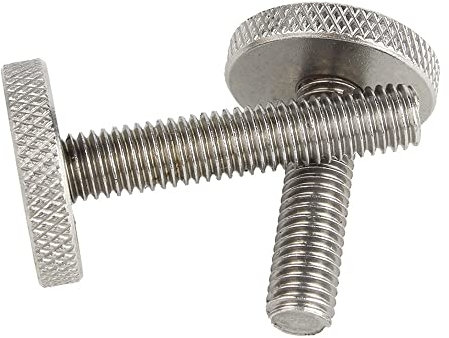 304 Edelstahl Flachkopf Griff Rändelschraube Gerändelt Großer Kopf Runder Einstellbolzen Werbenagel M3 M4 M5 M6(8mm,M6 (2Pcs))