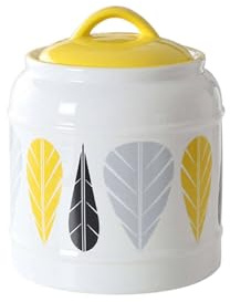 TYMYYS/ Cookie Jars For Kitchen Counter, Flour And Sugar Containers Ceramic, Kitchen Canisters For Countertop, Ceramic Airtight Jar-yellow-750ml/26.5oz