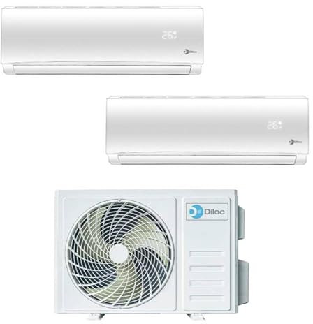 Climatizzatore Condizionatore Inverter Diloc Over dual split 9+12 9000+12000 Btu D.Over218 R 32 A+++ Wi-fi Optional
