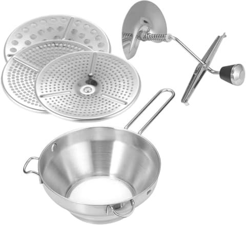 MAGICLULU 1 Satz Rührwerk aus Edelstahl Babynahrungstampfer Sieb für Babynahrung Handmixer Schleifer Küchengerät Kürbisstampfer Obst Metall Reismaschine Rührstab rotieren