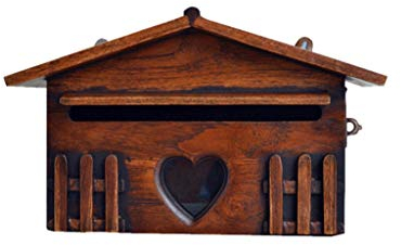 Briefkasten aus Holz, regenfest, Vorschlagskasten, kreativer Briefkasten, abschließbarer Wandbriefkasten für den Hausgarten